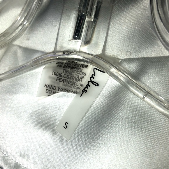 Lulus Dreamiest Delight White Satin Feather Two-Piece Pajama Set Size S - Picture 10 of 14